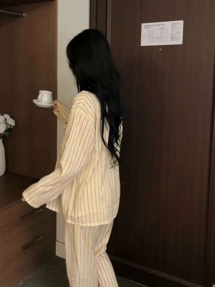 [💛남녀공용/당일출고💛] 스트라이프 잠옷 세트 오버핏 홈웨어 (2color) 상세 이미지 7