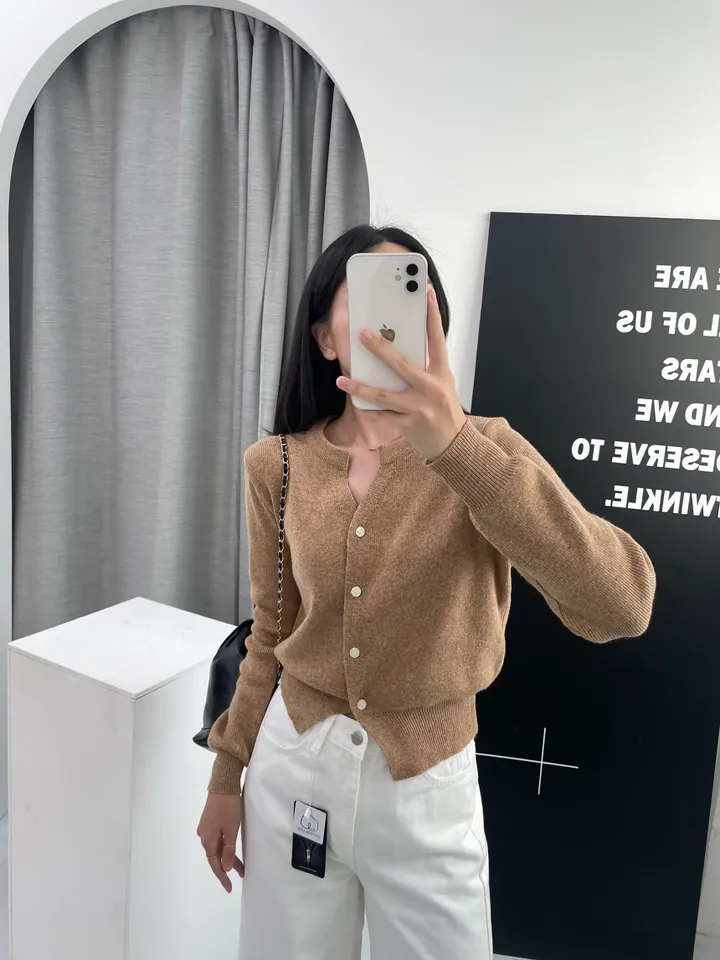 ❤봄컬러추가❤ 13컬러 캐시미어 라운드 트임 니트가디건 상세 이미지 2