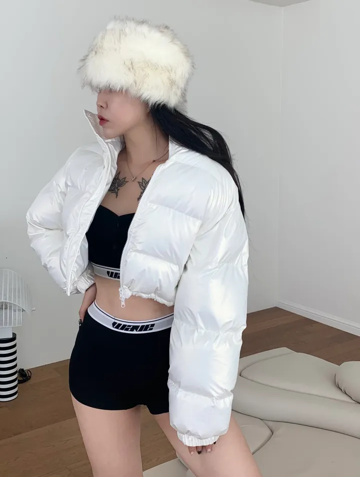 💗🤍전컬러당일발송🤍💗 크롭패딩 겨울신상 글로시패딩 유광패딩 숏패딩 스트링패딩 투웨이패딩 발레코어룩 y2k 크롭 숏 패딩 점퍼 상세 이미지 11