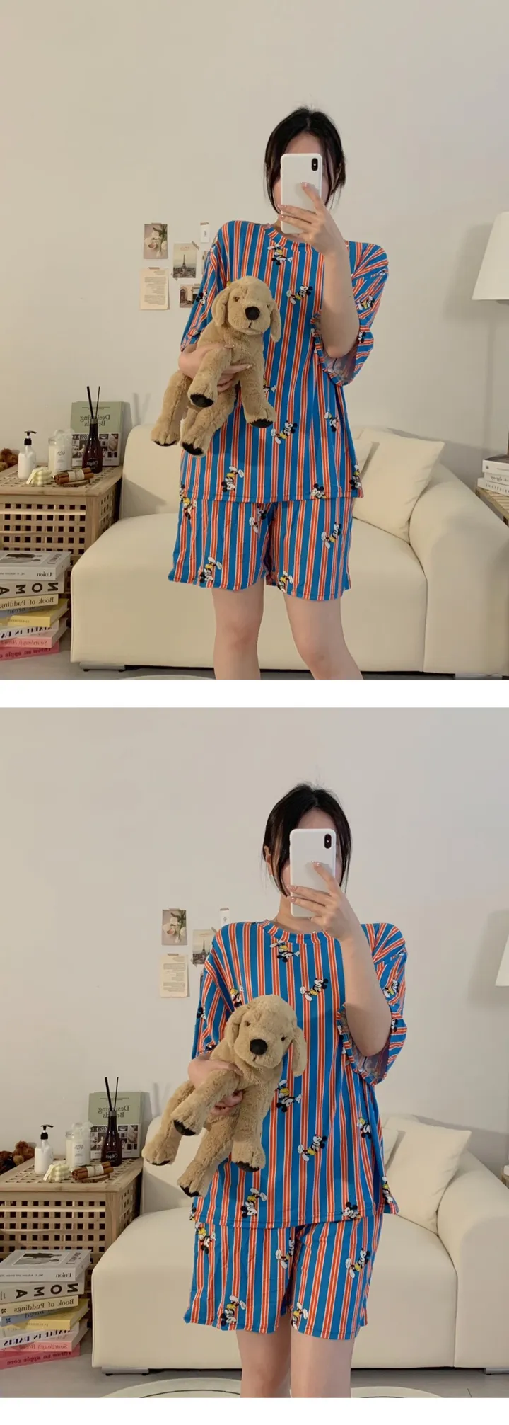 [디즈니정품] 치즈 디즈니 반팔 잠옷세트 빅사이즈 커플 여름 파자마 상세 이미지 22