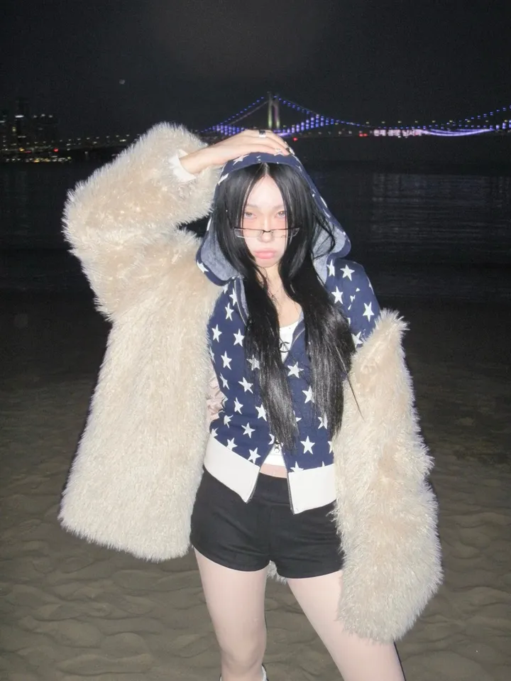 [MD소장/인기상품] y2k star pattern slim crop hood zip-up / y2k 별 스타 패턴 슬림 크롭 후드 집업 상세 이미지 41