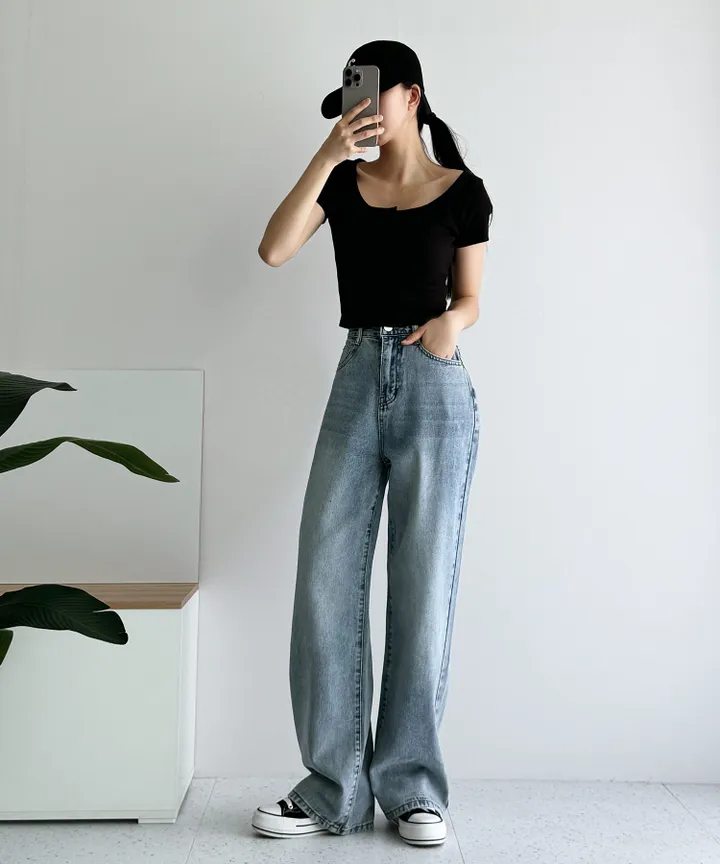[3단기장/~2XL/6color/핫아이템]노수선와이드기획데님팬츠 상세 이미지 48