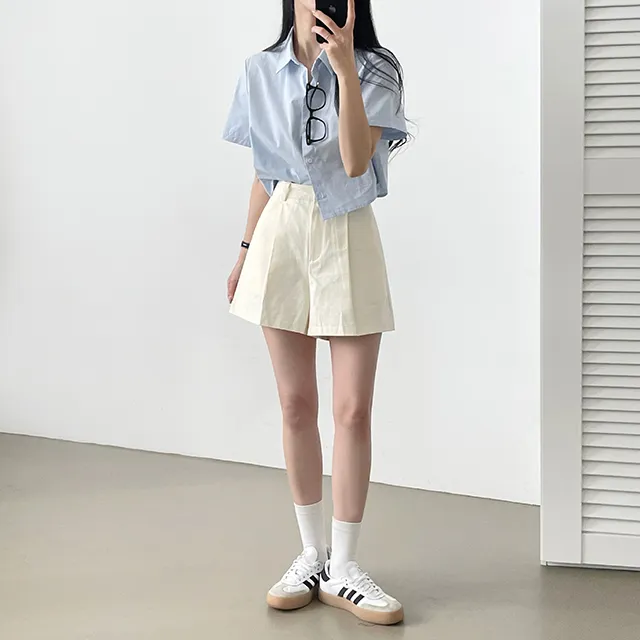 [Made/탄탄한퀄리티!] 메이비 코튼 핀턱반바지 숏팬츠 4color 상세 이미지 32