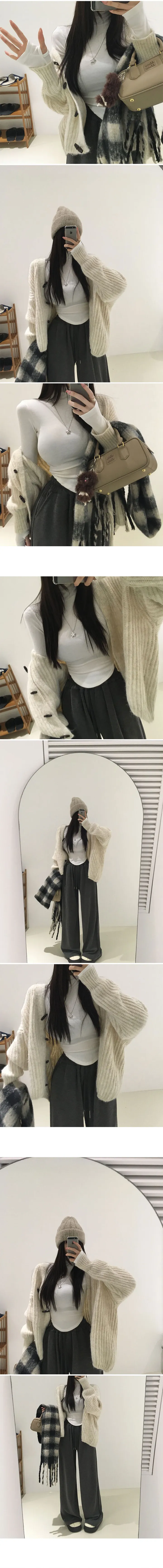 +영상핏[허얇골넓*기모] made 이브 기모 워머 목폴라 폴라티 기모티 봄코디 상세 이미지 13