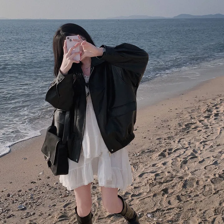 [핵고퀄!/✨주문폭주/후기극찬✨]매트 레더의 정석,오버핏 레더 블루종 자켓 점퍼 상세 이미지 35
