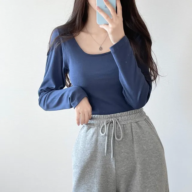 (4color/소장필수)기본 스퀘어넥 긴팔 -t 상세 이미지 8