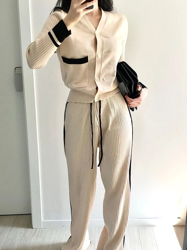 빠른🔥고퀄버전🩷원조✔️다니 롱투피스세트(긴바지,긴팔버전)104,투피스추천,트레이닝,배색추리닝,츄리닝추천,롱바지,여름바지,가디건,가디건세트,데일리,꾸안꾸,단추가디건,봄,가을 상세 이미지 14