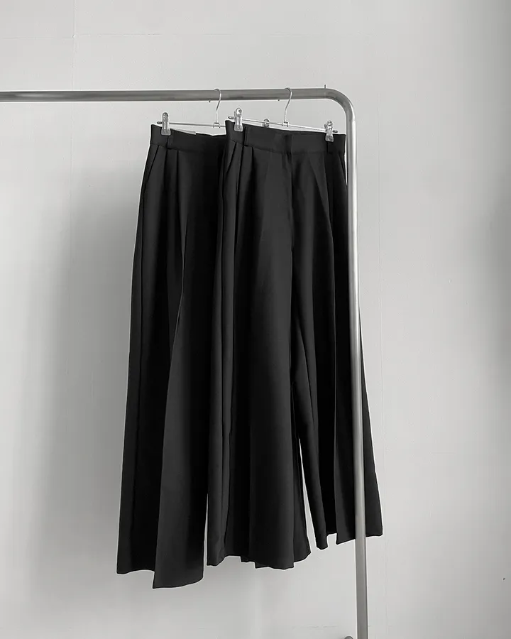 [~3XL/2기장] 르네상스 모더니즘 더블 핀턱 통 와이드 루즈핏 슬랙스 긴바지 롱팬츠 상세 이미지 75