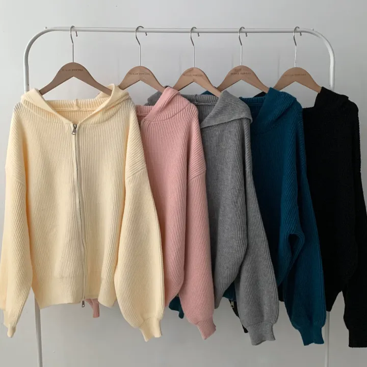 [후기보장✨/폭닥소재] 포근핏, 왕루즈핏 투웨이 니트 후드집업,점퍼 - 5color 상세 이미지 35