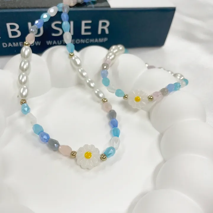 💙[1+1/최저가🔥]💙 목걸이 토이벨 진주 발레코어 원석 y2k 힙 볼드 비즈 레이어드 리본 얇은 데일리 비즈 학생 친구 생일 선물 우정 하객 웨딩 골드 실버 목걸이 상세 이미지 4