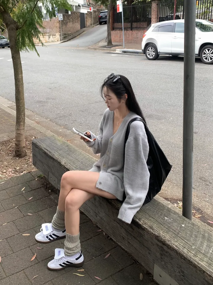 *극세사 이불속 느낌[변형,털빠짐x/색감보장] 유니섹스 앙고라 모헤어 브이넥 루즈핏 니트가디건-12col 상세 이미지 9