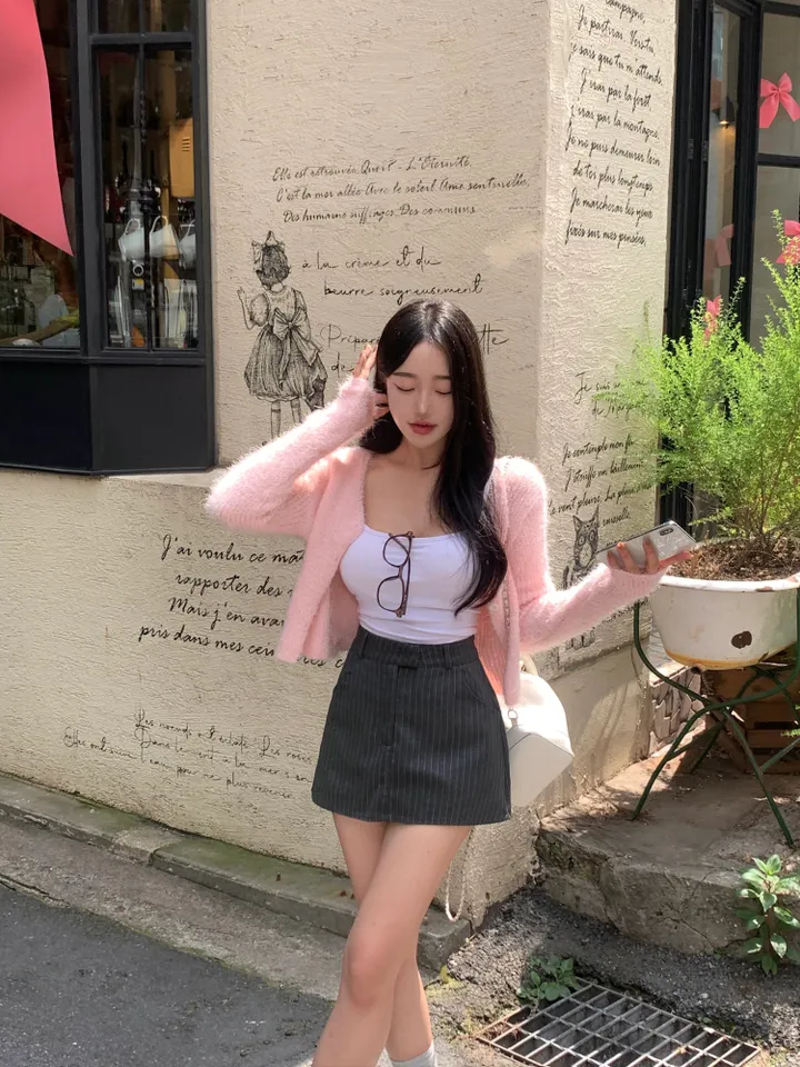 부하지않은! [*왕보들/여리핏] 앙고라 베이비컬러 투버튼 솔잎 가디건-6col 상세 이미지 15