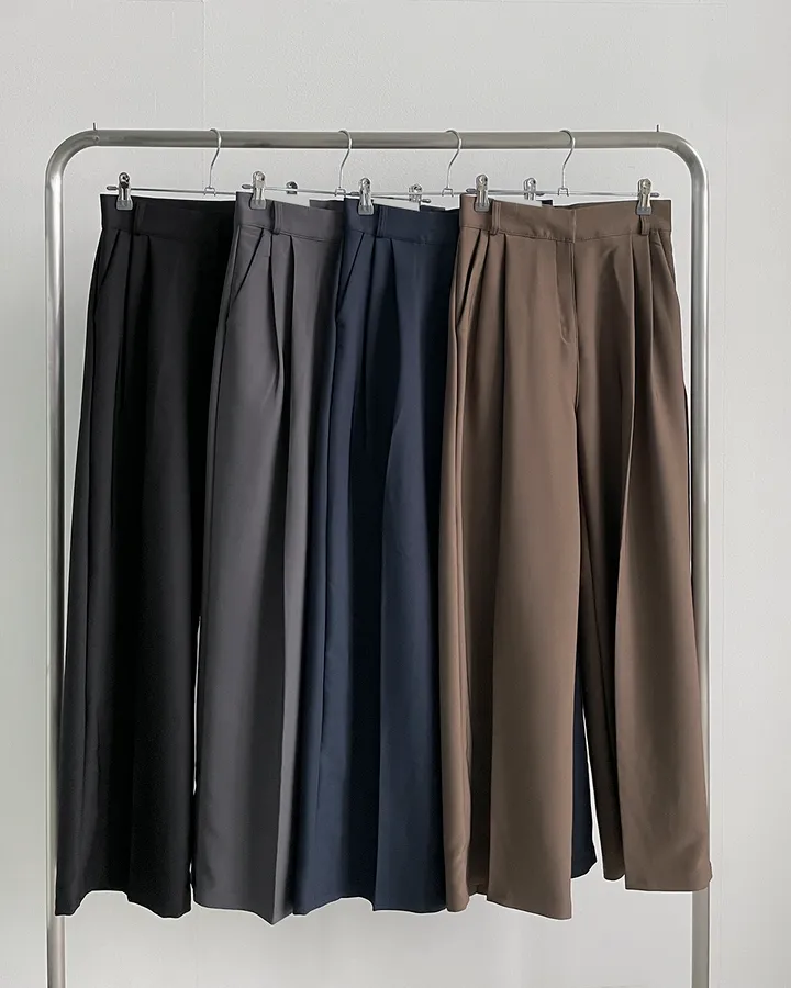 [~3XL/2기장] 르네상스 모더니즘 더블 핀턱 통 와이드 루즈핏 슬랙스 긴바지 롱팬츠 상세 이미지 70