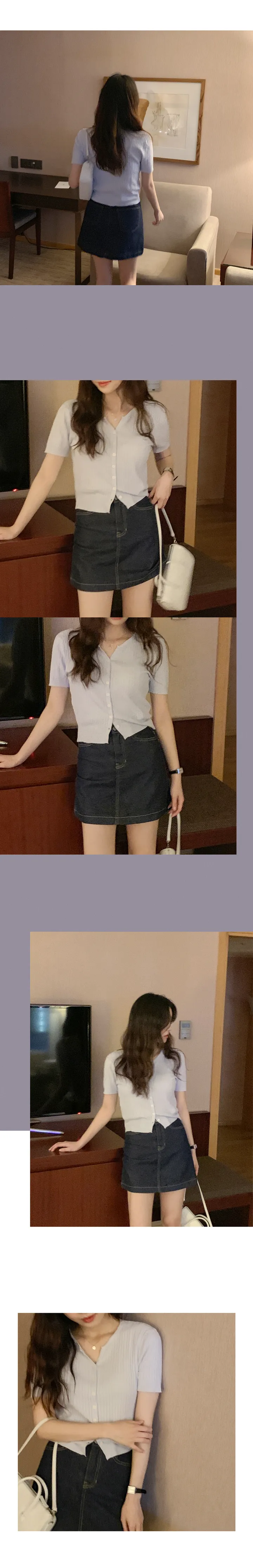 [기획]폰트 케이블 반팔 니트 가디건 (5color) 상세 이미지 9