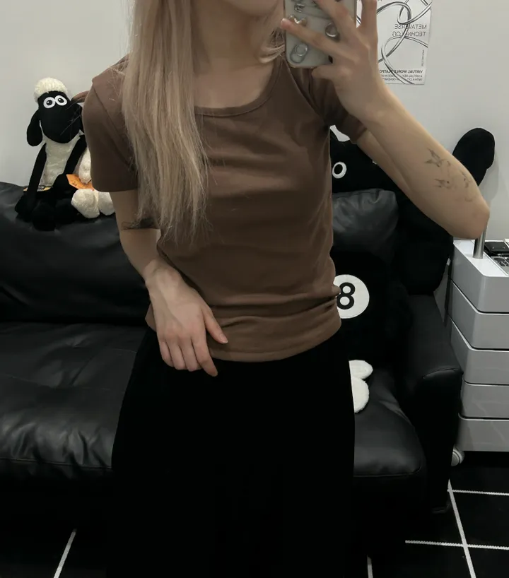 [🎀누적판매 2천장🎀] Butter slimfit u-neck short sleeve T 버터 슬림핏 유넥 반팔티 상세 이미지 27