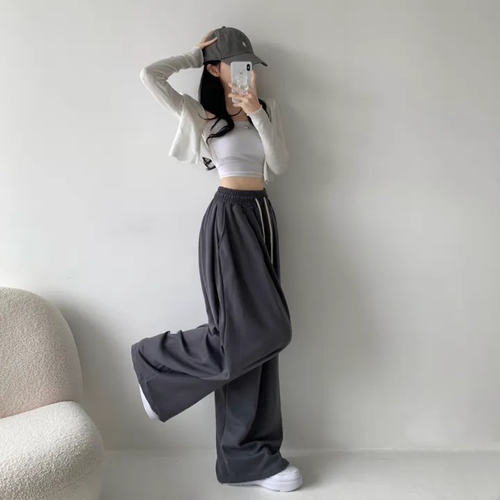 키작녀ver추가❤[하체커버,힙한핏🖤/사이드핀턱] 윈드 허리 밴딩 앞핀턱 사이드핀턱 밴딩 와이드 하이웨스트 로우라이즈 트레이닝 팬츠 바지 키작녀 키큰녀 하비추천 상세 이미지 23