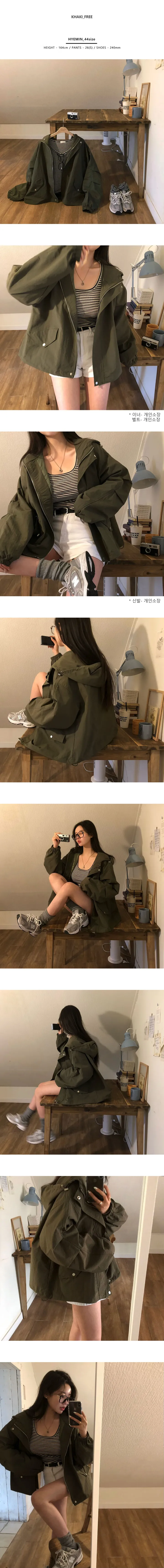 [당일출고][MADE/문의대란]리턴 오버핏 후드 야상 바람막이 자켓 상세 이미지 4