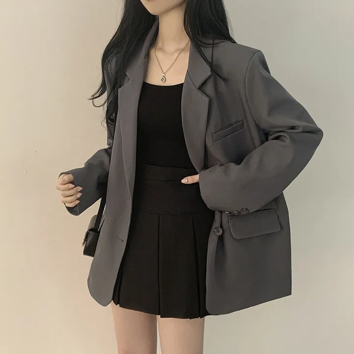 [봄ver/리얼오버핏] 고퀄! 모던 박시 데일리 투버튼 사이드포켓 싱글자켓 오피스룩 하객룩 데이트룩 빅사이즈 상세 이미지 24