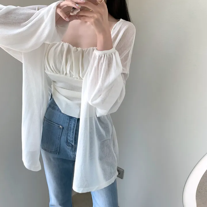로코 셔링탑set 루즈핏 가디건 상세 이미지 27