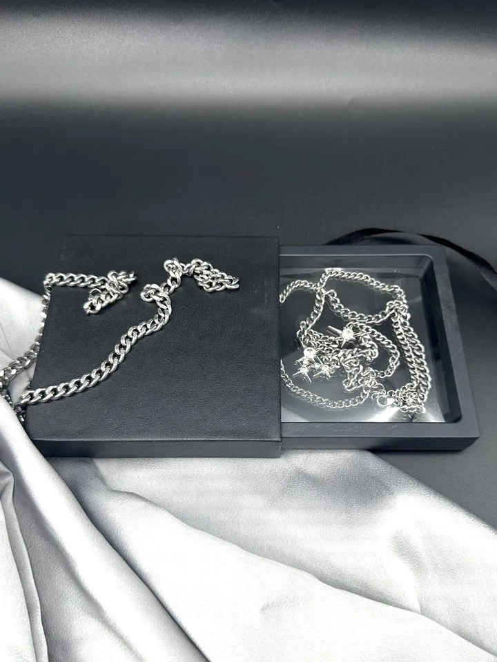 💀8차 재입고☠️ 목걸이 힙한 실버 기하학 y2k 남녀공용 silver stone necklace 상세 이미지 12