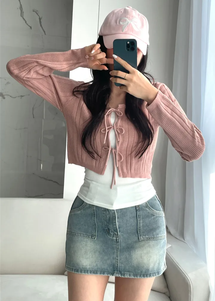 [주문폭주🤍/리본포인트!]  💘남심 저격해버릴 리스 쓰리리본 가디건 상세 이미지 25