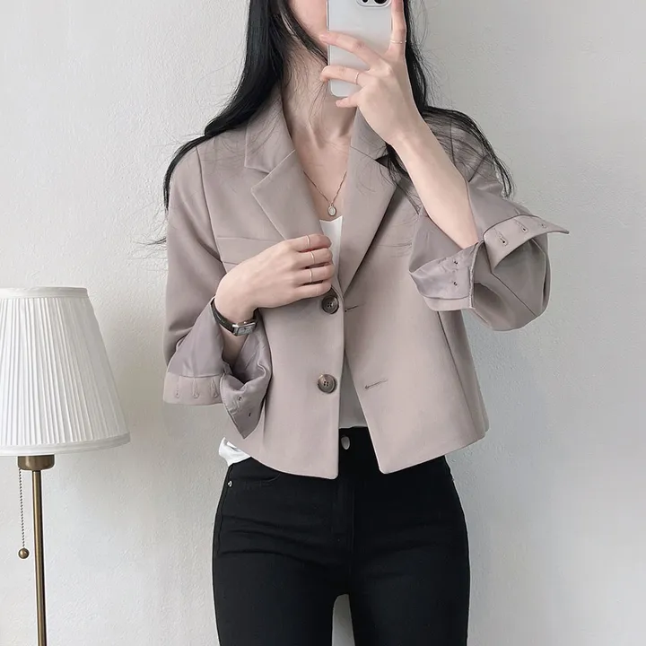 봄자켓*.* [패드없는, 퀄리티굿] 소매트임 크롭 자켓 상세 이미지 19