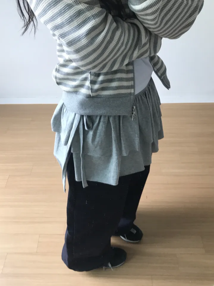 [투웨이/강추] 스트라이프 반크롭 후드집업 상세 이미지 21