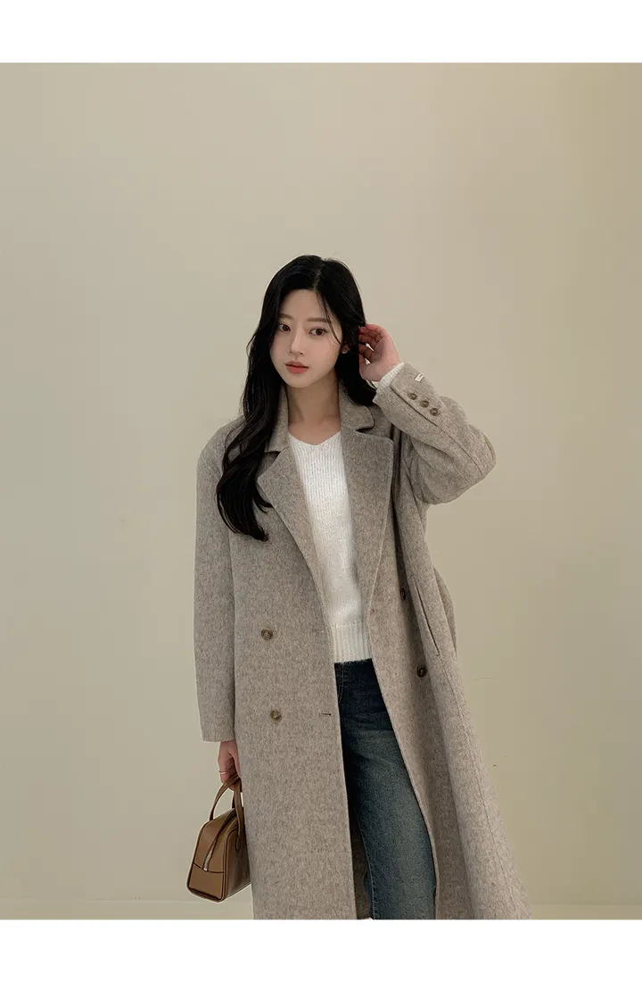 [자체제작/1만장돌파!/S-L] 브랜던 프리미엄 더블 울 핸드메이드 롱 코트 상세 이미지 33