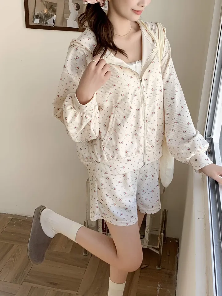 당일발송💌[귀욤뿜뿜] 플라워 후드집업 바지세트 촌캉스 꽃놀이 봄신상 상세 이미지 8