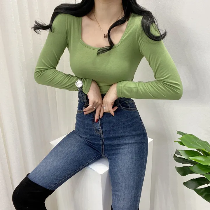 🚀당일발송🚀[묶음할인/안감기모] 가을 겨울 조이 기모 스퀘어넥 긴팔 티셔츠 이너티 상세 이미지 26