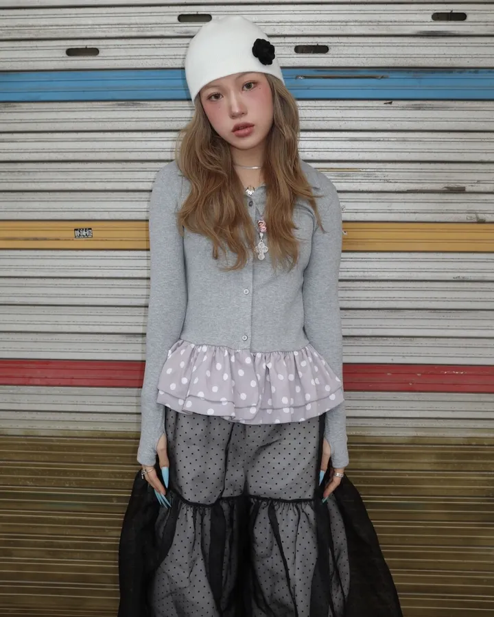 🖤 FLOWER B&W BEANIE 플라워 비니 (2 colors) 상세 이미지 3