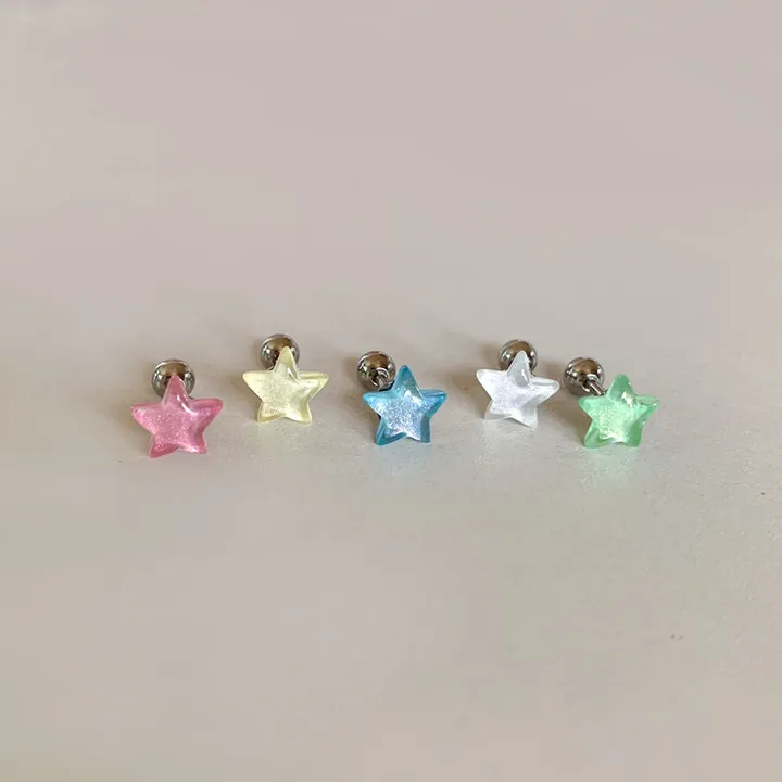[리쿠pick!⭐️] 위시 별 써지컬 피어싱 (5color) / 아웃컨츠 귓바퀴 키치한 여름 피어싱 상세 이미지 10