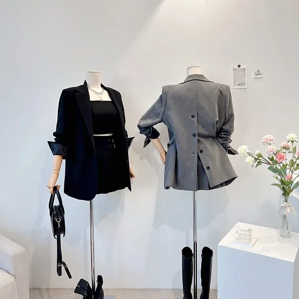 💙당일발송💙*자체제작* 뒷태여신 테일러드카라 대디자켓 버튼자켓 단추자켓 백트임 백버튼 뒷트임 오버핏자켓 슬림자켓 무지자켓 긴팔자켓 하프자켓 숏자켓 롱자켓 봄자켓 봄아우터 하객룩 상세 이미지 35