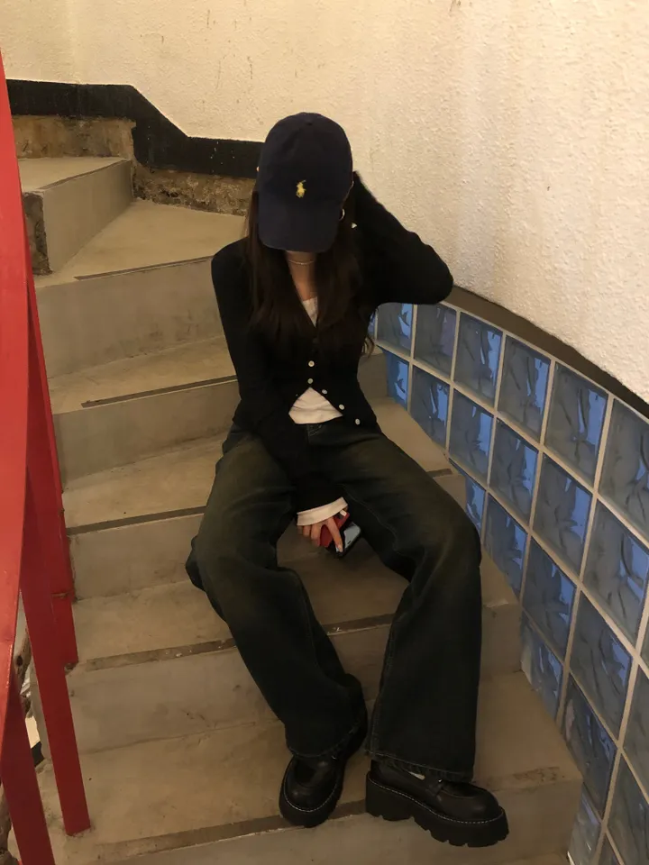 레이디 슬림 버튼 골지 가디건 상세 이미지 8