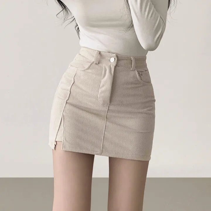 [핏보장!/연말룩ver.] 겨울느낌 골덴 코듀로이 미니 H라인 스커트 상세 이미지 11