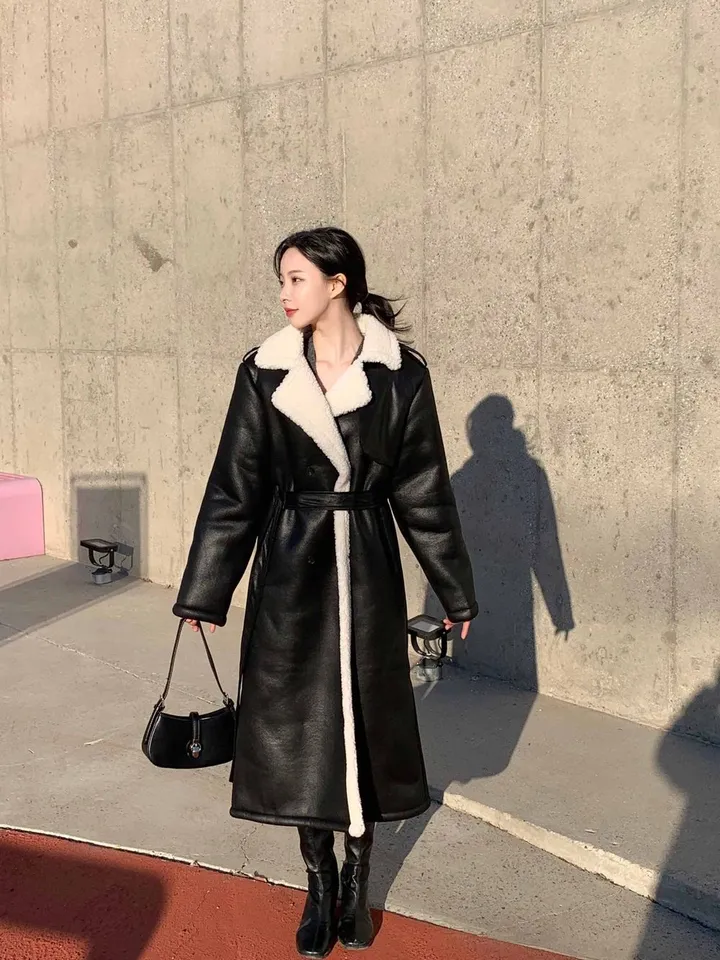 [고퀄🔥] 그라 가죽 롱코트 / 가죽코트 레더코트 벨트코트 양털코트 무스탕 코트 핸드메이드코트 하프코트 더블코트 떡볶이코트 양털자켓 뽀글이 후리스 롱패딩 밍크코트 라이더자켓 봄 상세 이미지 18