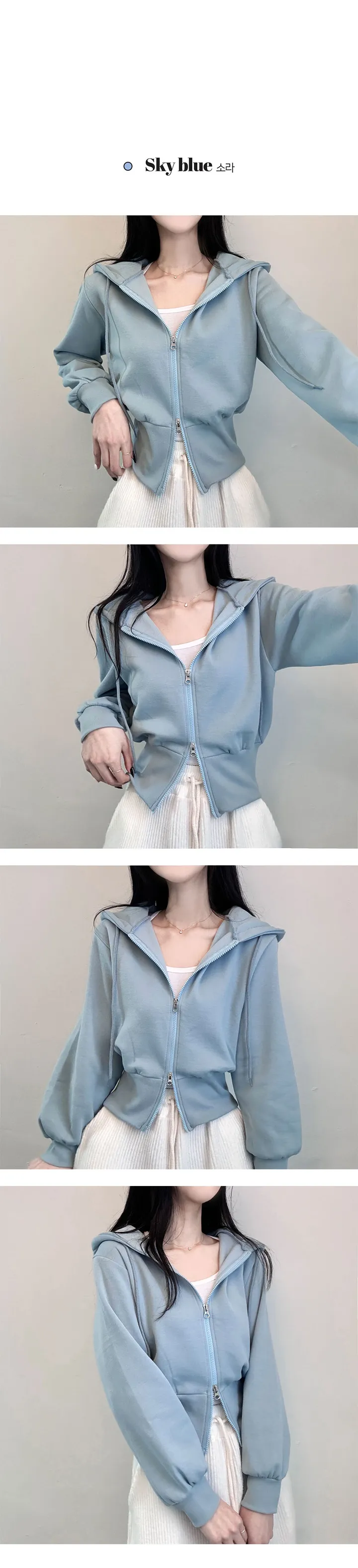 당일발송🚀[10color/허리잘록~] 휘뚜루마뚜루 미니 투웨이 크롭 후드집업 상세 이미지 6