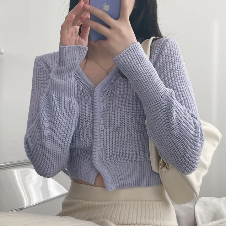 [best가디건✨]루나 하찌 크롭 브이넥 가디건 상세 이미지 5