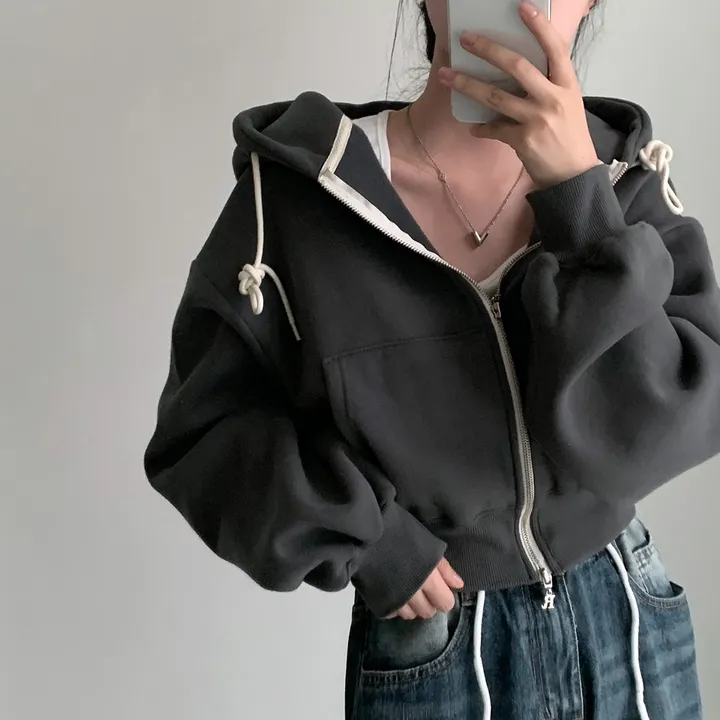 [완전인기✨/백염컬러 당일출고!] 자체제작 크치Made 꿈에 나온 핏, 투웨이 양기모 크롭 후드집업 ver 아우터 자켓 - zipup 상세 이미지 197
