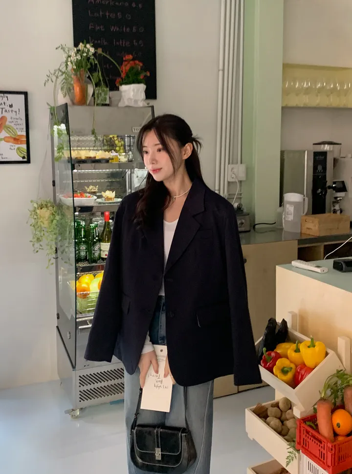 [44-120] 클라시즈 테일러드 카라 오버핏 자켓( 봄/가을/꽃놀이룩/데일리룩/데이트룩/공항룩/포인트룩/캐주얼룩/하객룩/격식룩/오피스룩/출근룩/빅사이즈/120사이즈/자체제작/페미닌/베이직/단정한/오버핏 ) 상세 이미지 63
