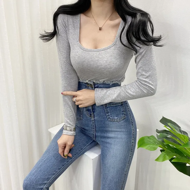 🚀당일발송🚀[묶음할인/11컬러] 조이 봄 가을 뉴 스퀘어넥 긴팔 티셔츠 이너티 상세 이미지 62