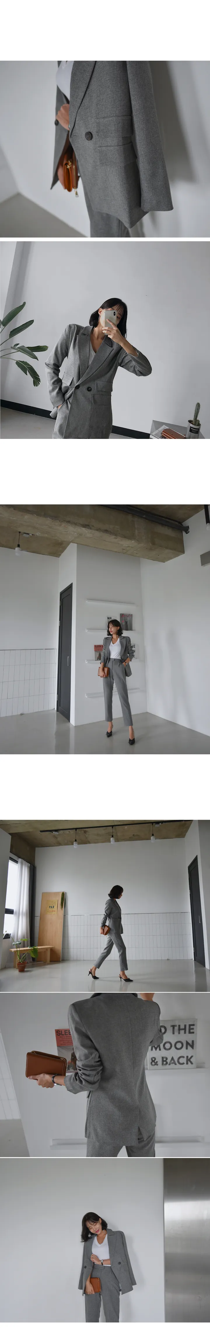 (당일발송)투버튼 베이직 자켓 슬랙스 SET 상세 이미지 3