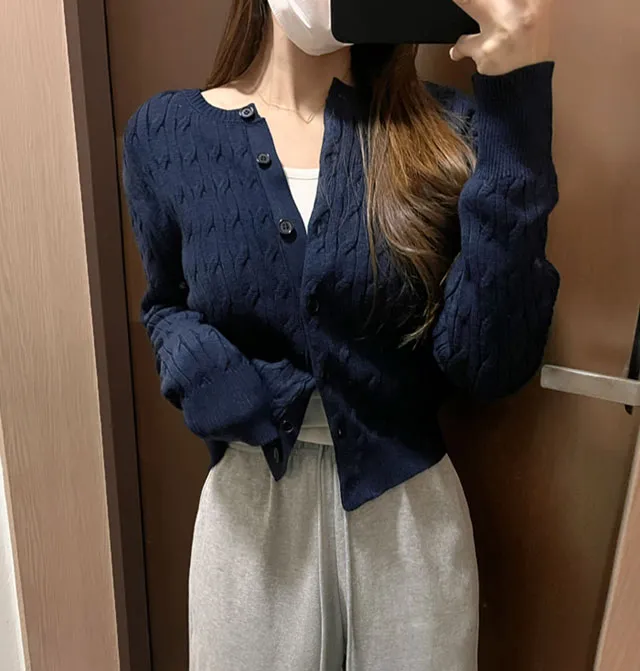 [고퀄/늘어짐X] 꽈배기 니트 케이블 데일리 가디건 상세 이미지 7
