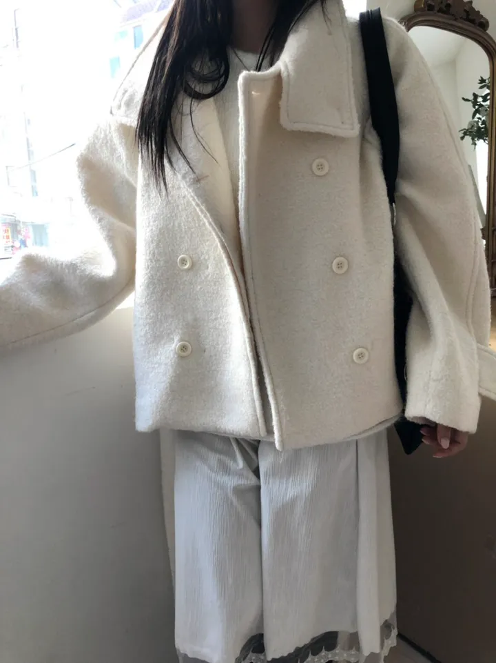 *아이당일*하이넥 더블 숏코트(2color) 상세 이미지 17