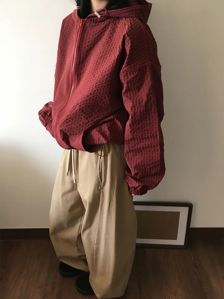 MD픽🩵 베카 체크 투웨이 후드 점퍼(5color) 상세 이미지 35