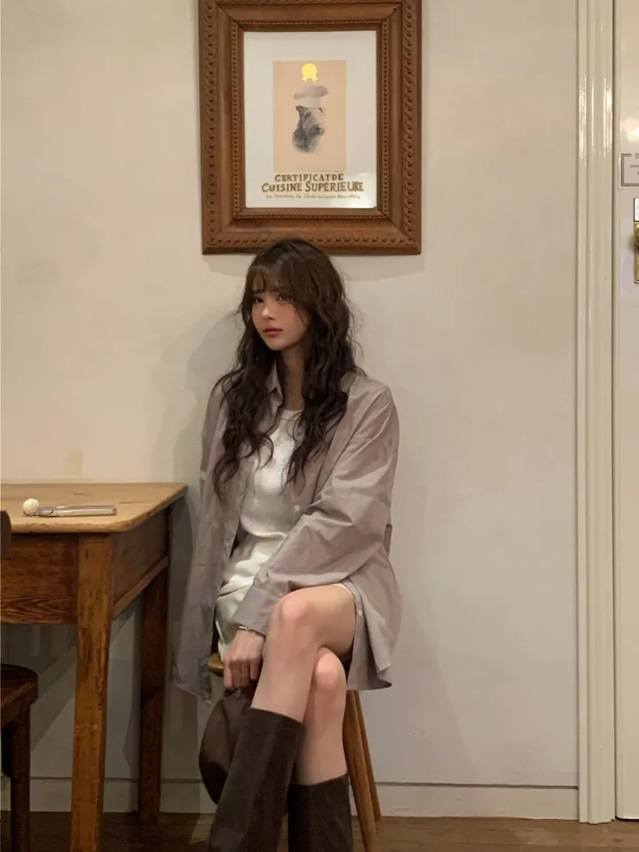 [4천장판매][MADE/핏보장인생셔츠] 에디 프렌치 코튼 오버핏 셔츠 남방 남녀공용 보이핏 레이어드 봄옷 봄신상 봄코디 봄상의 봄셔츠- 7color (KD1457,KD1910) 상세 이미지 31