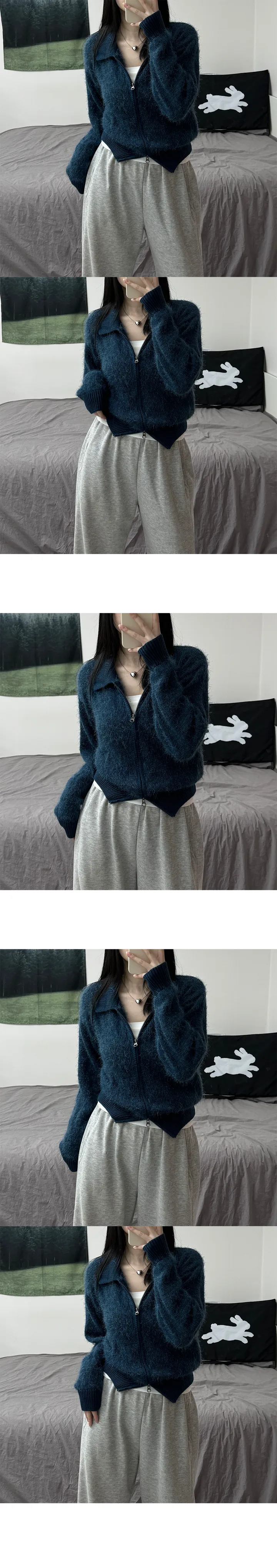 Angora Two Way Cara Zip-Up 앙고라 투웨이 카라 집업 상세 이미지 14