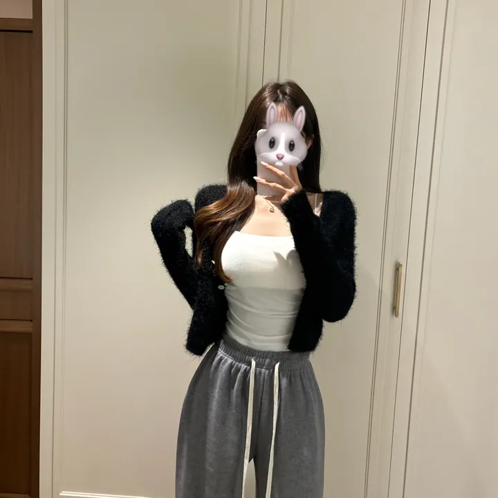 [청순여리/쓱걸치는🩷] 뽀송 앙고라 크롭 니트 가디건 겨울신상 봄가디건 (5color) 상세 이미지 10