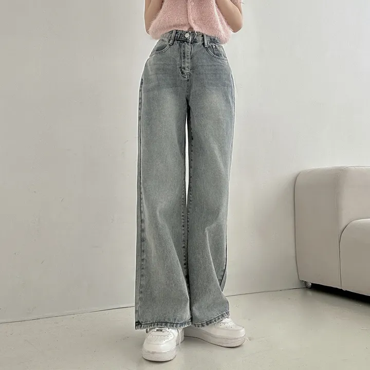 [3단기장/S-2XL/인생데님👖] 로킷 데님 와이드핏 롱 워싱 데님 팬츠 6colors 상세 이미지 9