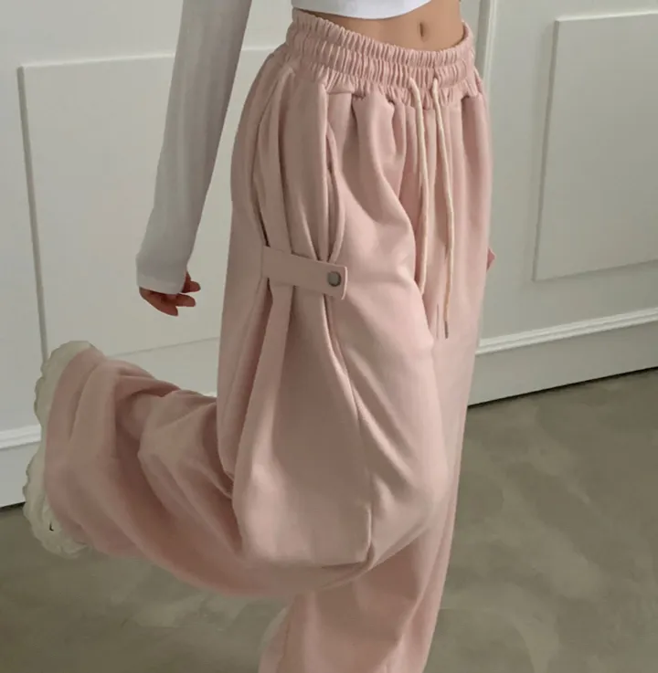 Made [봄컬러추가/🤍숏,롱!] 비어 사이드스냅 비죠, 버튼 롱와이드 트레이닝 추리닝 밴딩팬츠 - 12color 상세 이미지 27